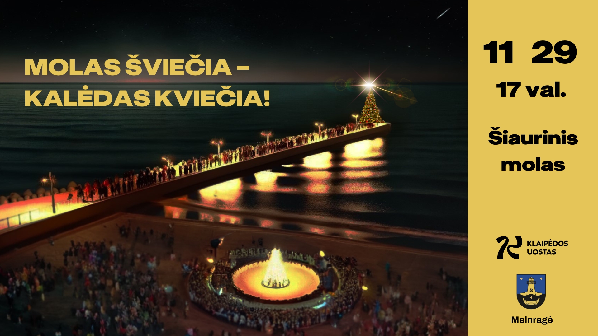 Klaipėdos uostas kviečia: teatralizuotas eglutės įžiebimas, sujungiantis jūrą ir senąsias tradicijas